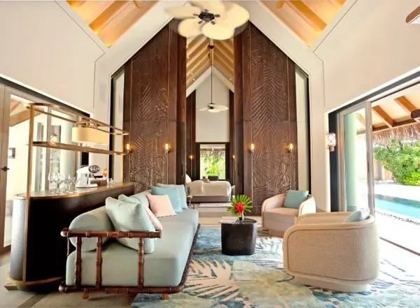 Nội thất của một trong các căn villa bãi biển sang trọng