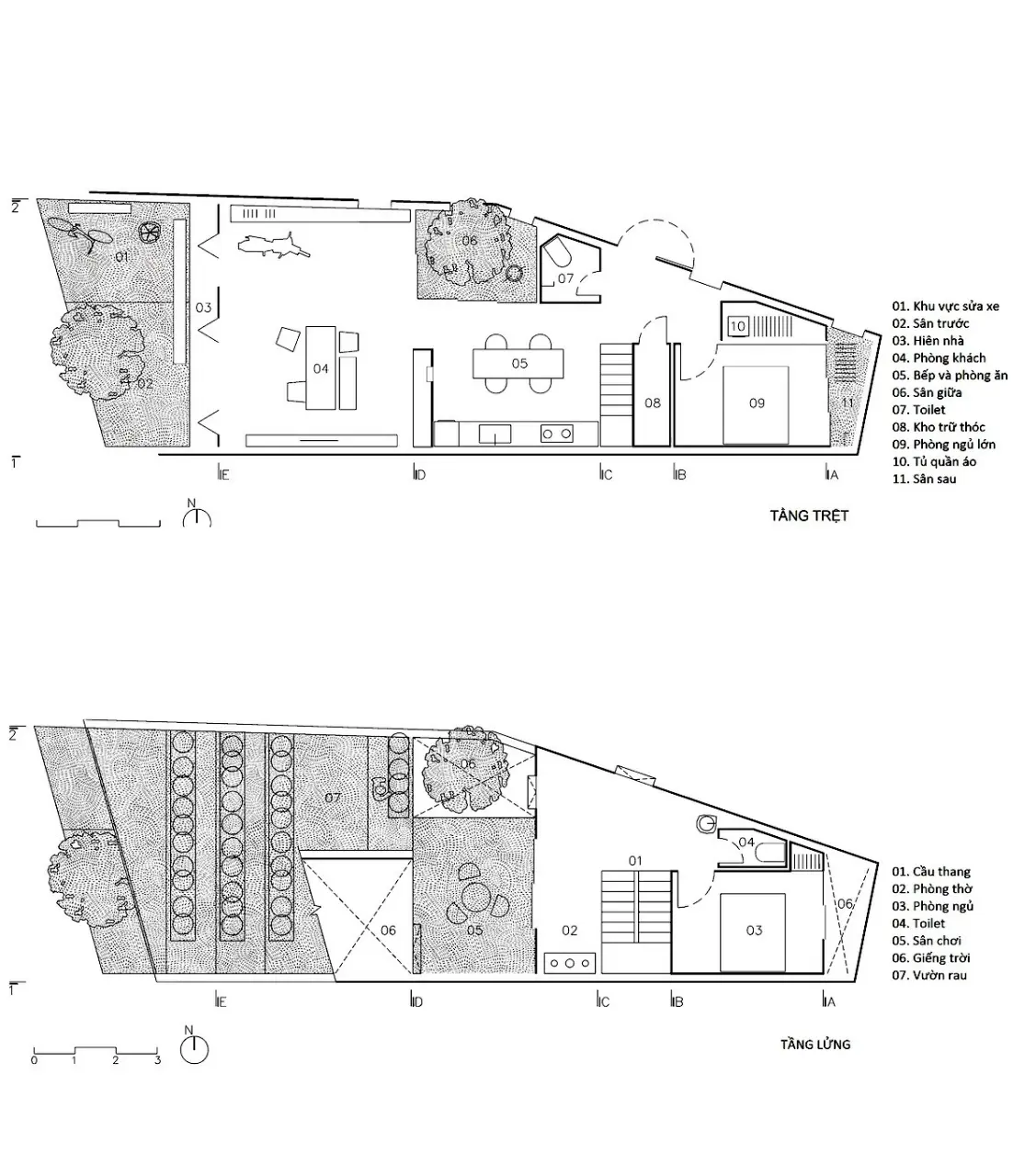 Bản vẽ mặt bằng ngôi nhà của TAA Design.