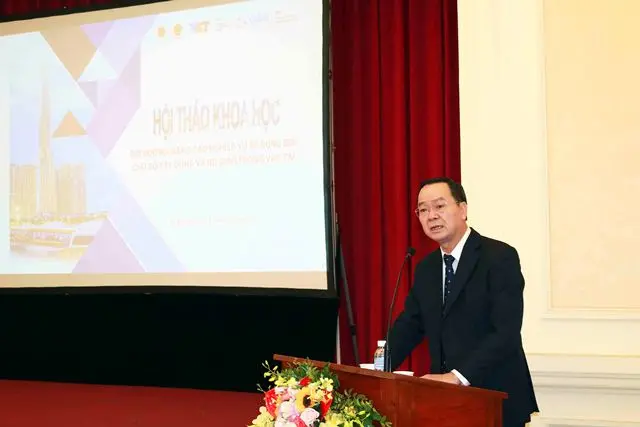 Viện trưởng Viện Kinh tế xây dựng Lê Văn Cư - Phó Trưởng ban Thường trực Ban Chỉ đạo BIM phát biểu tại khóa đào tạo