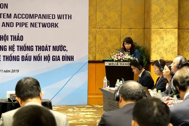 Cục trưởng Cục Hạ tầng kỹ thuật Mai Thị Liên Hương phát biểu tại Hội thảo
