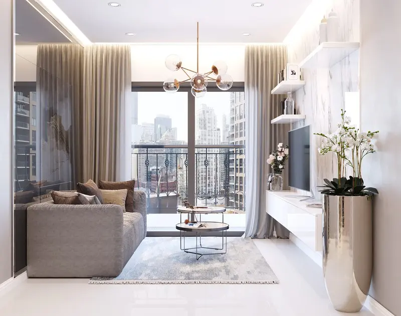 Căn hộ 2 phòng ngủ hiện đại, dành cho gia đình trẻ