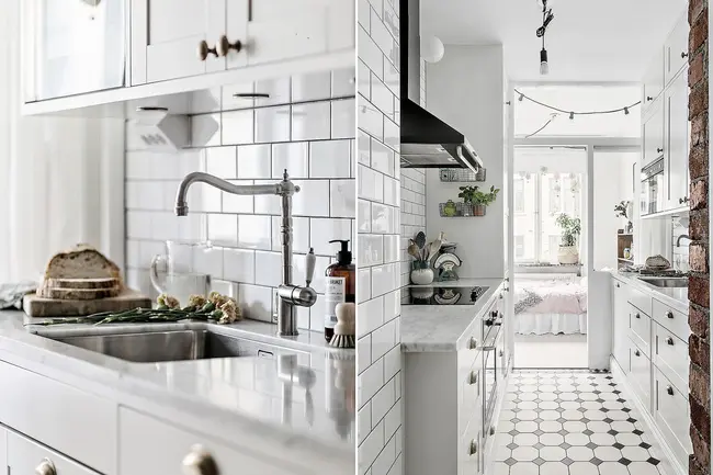 Nhà bếp nhỏ nhưng được sắp xếp gọn gàng, ngăn nắp cực khoa học