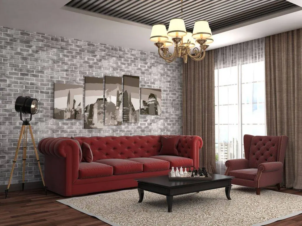Giấy dán tường giả gạch được nhiều gia chủ áp dụng cho căn hộ chung cư
