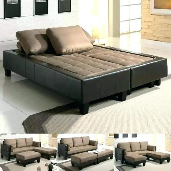Sự biến đổi linh hoạt giữa bộ bàn ghế tiếp khách và giường ngủ