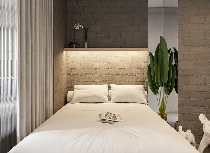 Phòng ngủ nhỏ với số lượng nội thất tốt giản