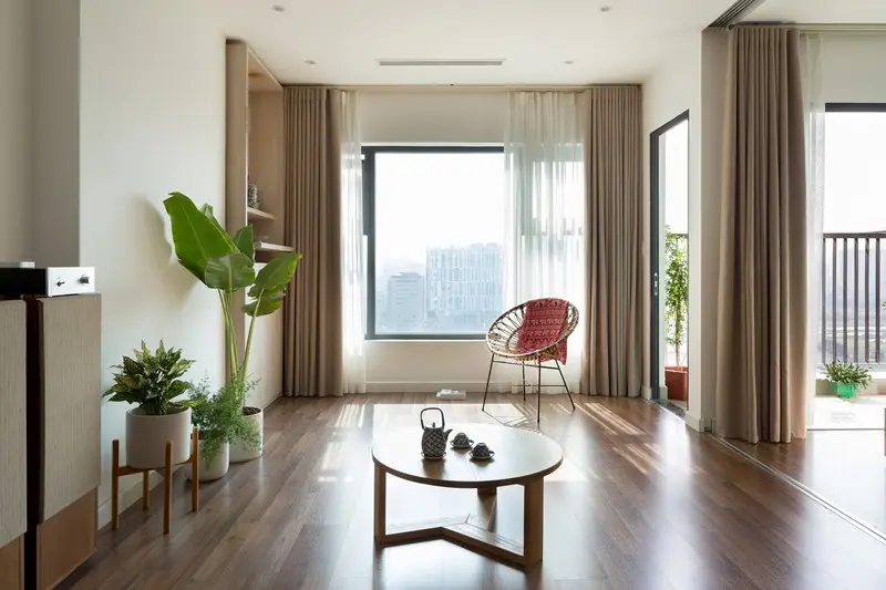 Phòng khách đặt cạnh lối vào thuận tiện trong việc tiếp đãi khách khứa.