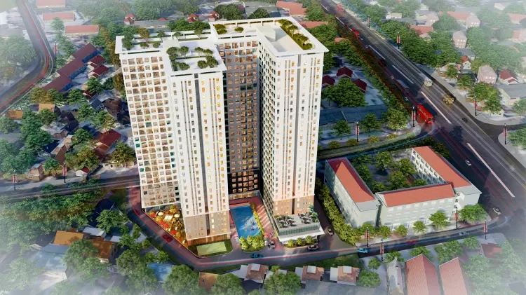 Phối cảnh tổng thể dự án Bcons Green View (Dĩ An, Bình Dương)
