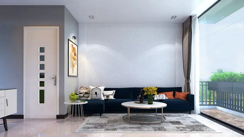 Ngoài chiếc ghế sofa đặt ở giữa nhà, hầu như tất cả các chi tiết trang trí cho đến nội thất đều sở hữu gam màu trắng đẹp mắt
