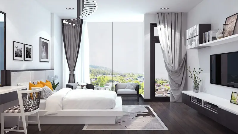 Nhà phố ghi điểm nhờ sử dụng tông màu trắng