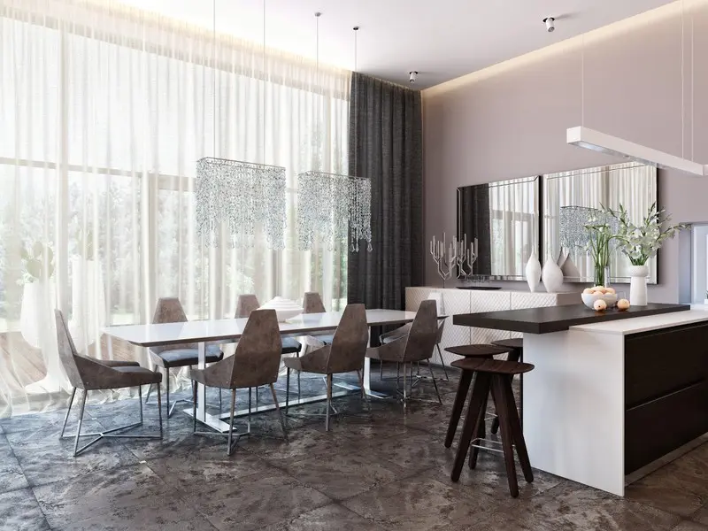 Đèn kiểu thác nước tăng sức hấp dẫn cho bàn ăn
