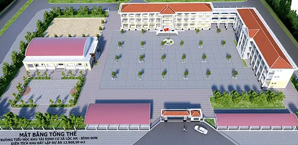 Phối cảnh trường học trong khu tái định cư Lộc An - Bình Sơn
