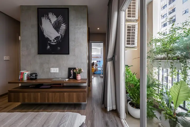 Khung ban công biến thành khu vườn mảng xanh tạo ra được sư tươi mát cho căn hộ