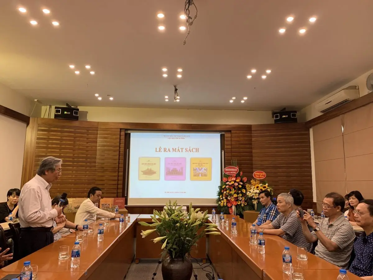 Toàn cảnh lễ ra mắt sách tại Viện Bảo tồn Di tích chiều ngày 12/05/2020