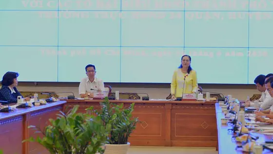 Đồng chí Nguyễn Thị Lệ yêu cầu giám sát một số nhiệm vụ trọng tâm 6 tháng cuối năm 2020. Ảnh: VIỆT DŨNG