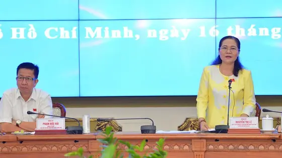 Đồng chí Nguyễn Thị Lệ, Phó Bí thư Thành ủy, Chủ tịch HĐND TPHCM phát biểu chỉ đạo tại buổi giao ban. Ảnh: VIỆT DŨNG