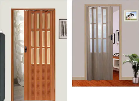 Mẫu cửa xếp nhựa giả gỗ PVC