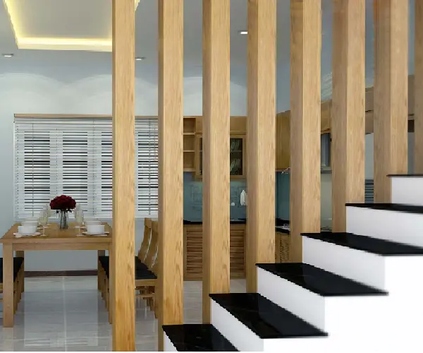 Hệ lam gỗ chắc chắn đảm bảo sự an toàn và cũng tạo sự thông thoáng cho không gian