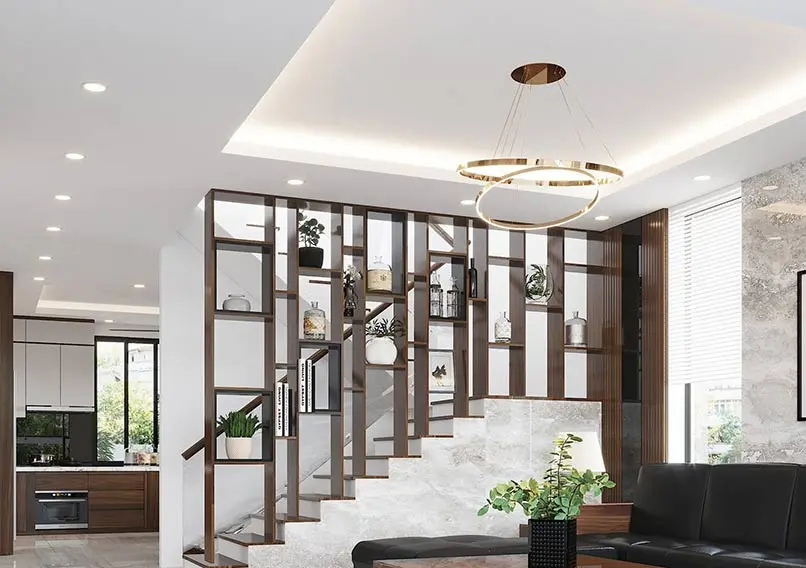 6 mẫu vách ngăn cầu thang phổ biến hiện nay