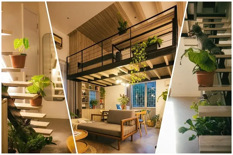 Quá trình cải tạo bắt đầu với việc phá dỡ các hạng mục cũ nát và sửa chữa phần thô. Đường điện và nước được cho đi âm tường và sàn để tạo ra các mặt phẳng sạch sẽ. Làm lại sàn bằng vật liệu bê tông mài, sơn lại toàn bộ phòng, phân chia lại chiều cao của gác xép để đủ chỗ cho người đứng. Thay lại toàn bộ hệ thống cửa, giữ tối đa diện tích cửa để tận dụng ánh tự nhiên.