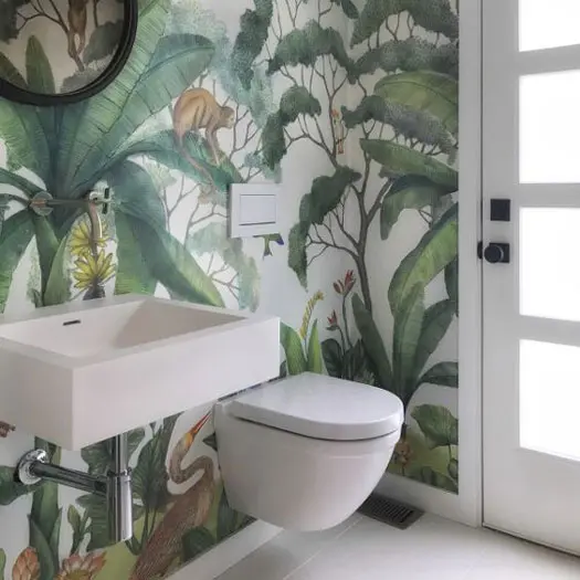 Giấy dán tường là sự lựa chọn tối ưu cho những không gian tắm bị hạn chế về mặt diện tích