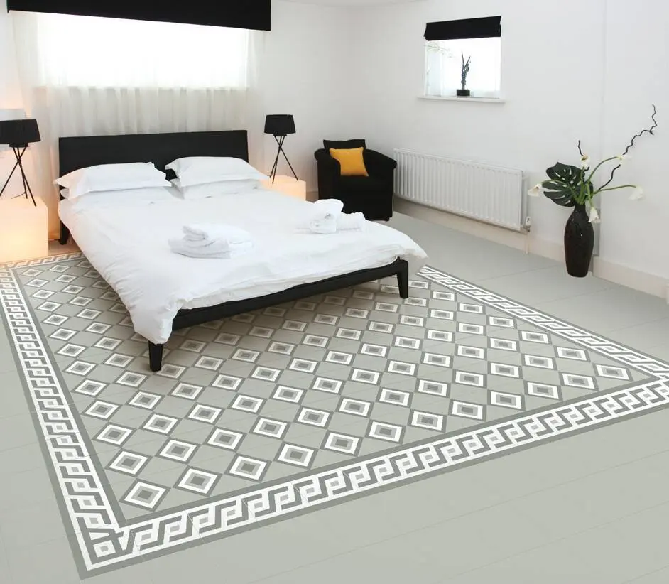 Kết hợp với gạch trơn màu, gạch bông có thể ốp lát mang đến cảm giác như một chiếc thảm trải sàn