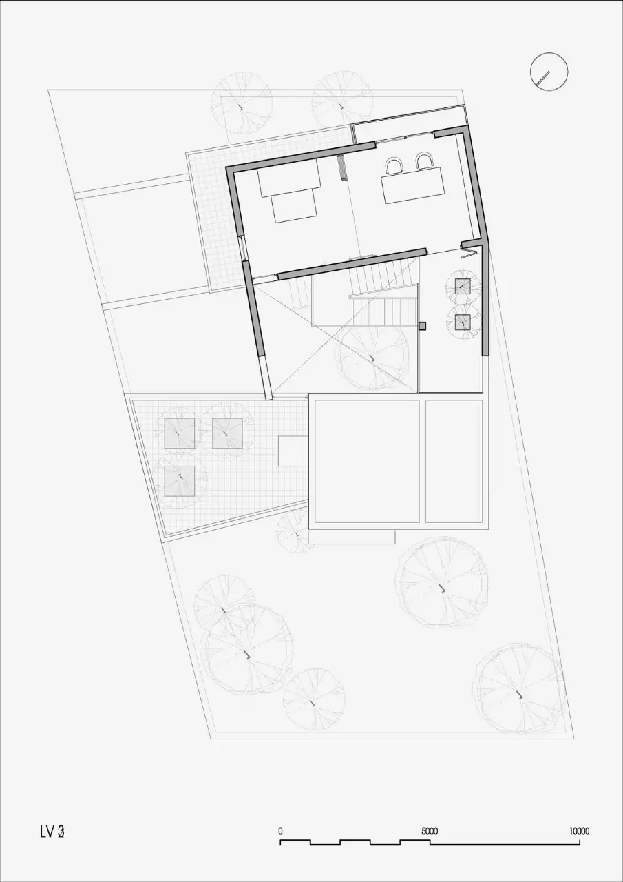 Bản vẽ mặt bằng công trình tại tầng ba