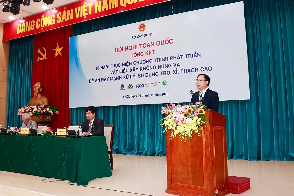 Hội nghị Tổng kết 10 năm thực hiện Chương trình Phát triển vật liệu xây không nung và Đề án Đẩy mạnh xử lý, sử dụng tro, xỉ, thạch cao