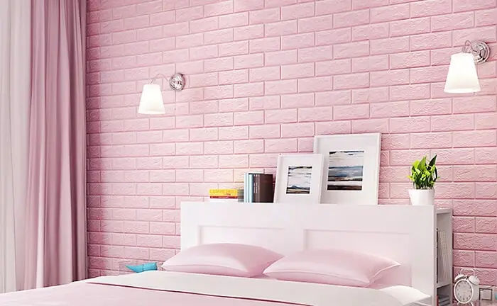 Trang trí phòng ngủ bằng xốp dán tường