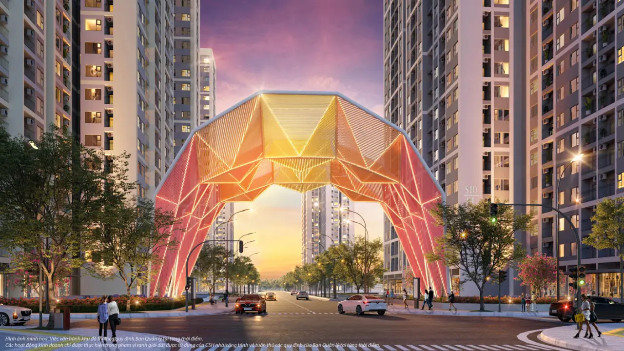 Cổng chào biểu tượng Origami gửi gắm những ý nghĩa tốt đẹp của nghệ thuật gấp giấy Nhật Bản, và đặc biệt là tầm nhìn mới lạ dành cho những toà căn hộ The Origami Zen (S10)