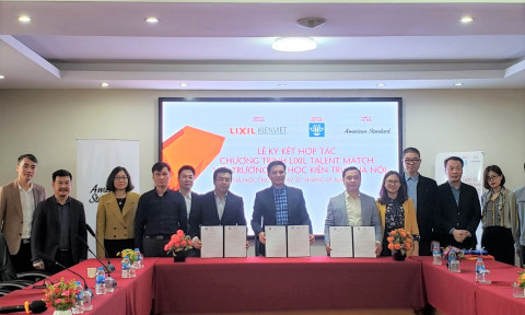Lễ ký kết thỏa thuận hợp tác chương trình LIXIL Talent Match giữa Trường Đại học Kiến trúc Hà Nội, Công ty TNHH LIXIL Việt Nam và Kiến Việt