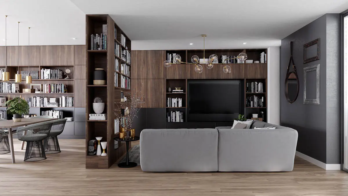Một tủ sách cũng có thể tạo ra một bức tường ngăn phòng