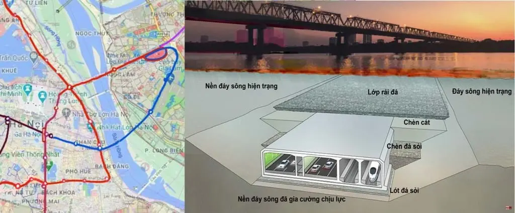 Cầu ngầm Trần Hưng Đạo tích hợp đường sắt đi ngầm nối Ga Hà Nội – Ga Gia Lâm (City Solution đề xuất)