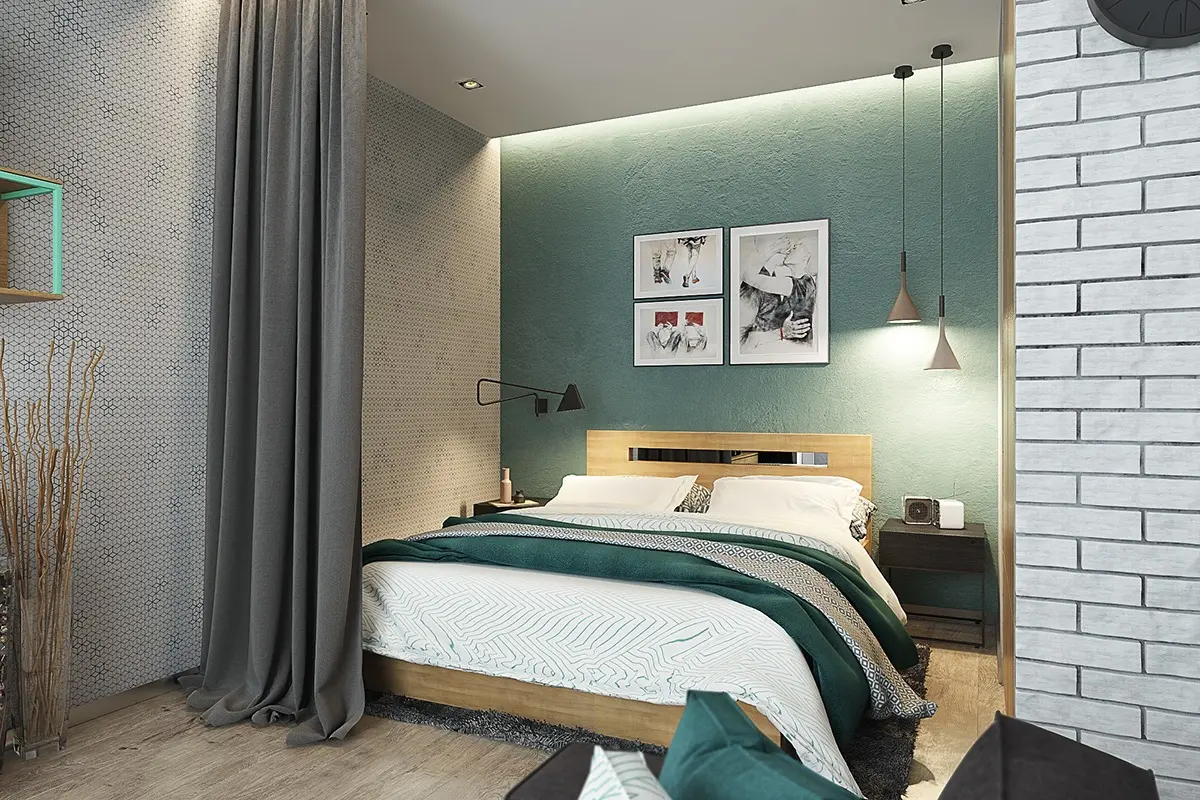 turquoise-and-white-bedroom