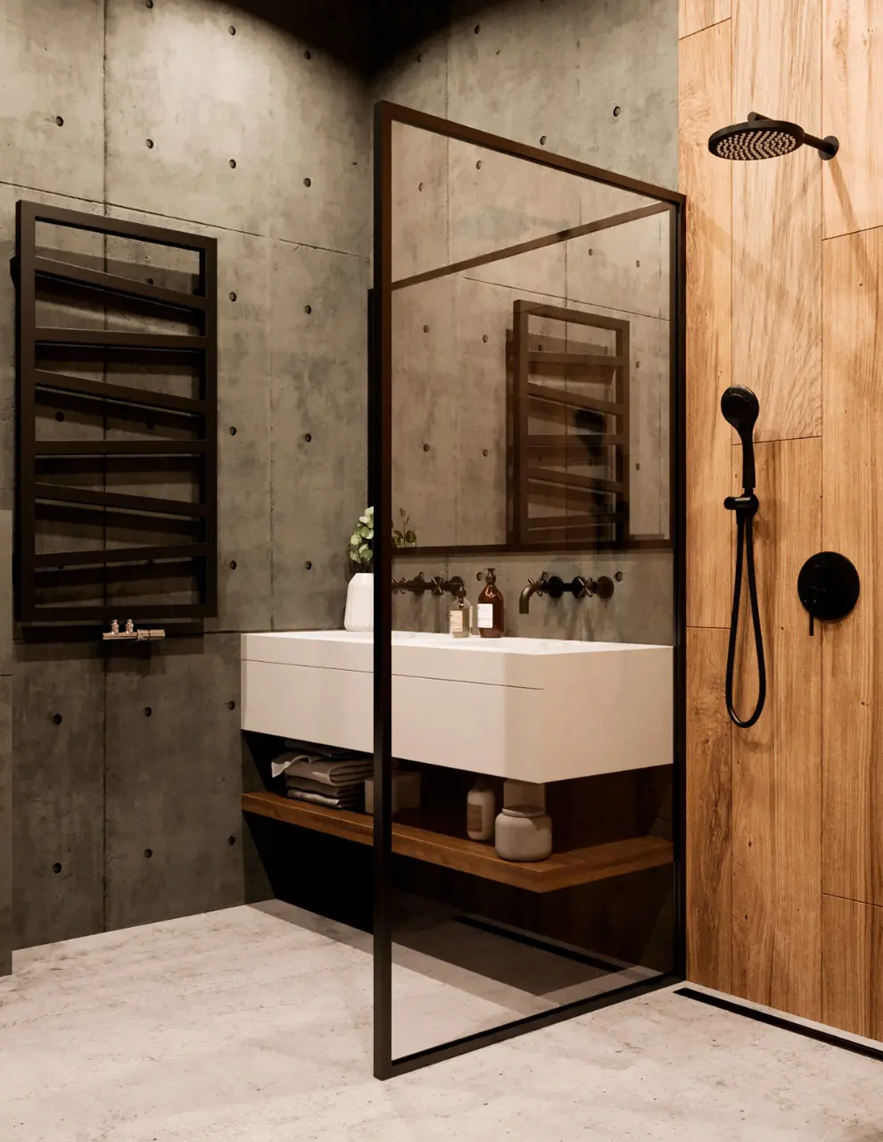 black-frame-shower-screen