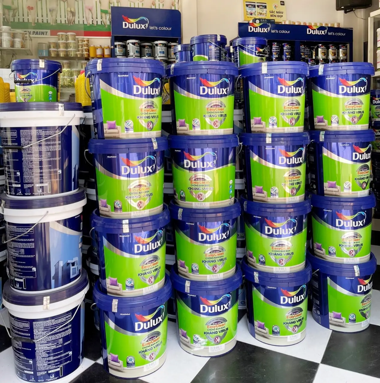 Dulux EasyClean Chống Bám Bẩn Kháng Virus giúp chống lại một số vi khuẩn và virus gây bệnh thường gặp