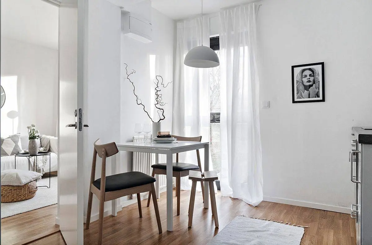 Không gian ăn uống siêu nhỏ trong ngôi nhà Scandinavian