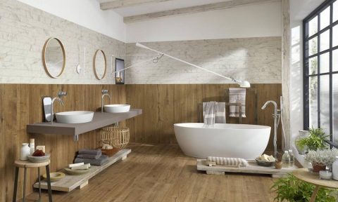 Làm mới phòng tắm với gạch gỗ (P2)