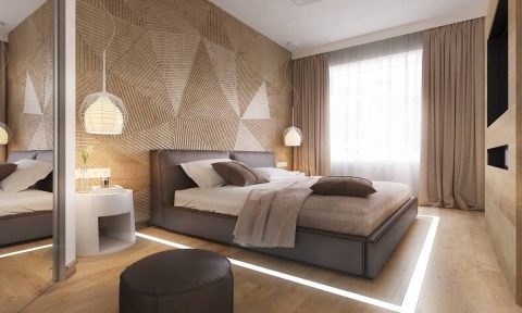Tăng thẩm mỹ cho phòng ngủ nhờ vách gỗ ốp tường (P1)