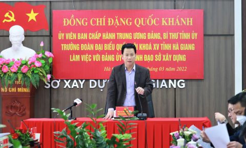 Bí thư tỉnh ủy Đặng Quốc Khánh làm việc với Đảng ủy Sở Xây dựng