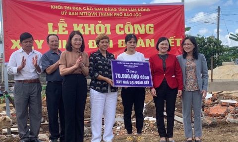 Bảo Lộc, Lâm Đồng: Khởi công xây dựng nhà Đại đoàn kết cho hộ nghèo tại xã Đại Lào