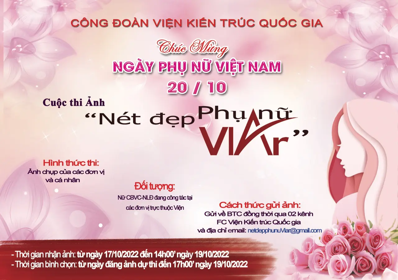 Viện Kiến trúc quốc gia (Bộ Xây dựng): Phát động cuộc thi Ảnh “Nét đẹp phụ nữ VIAr”