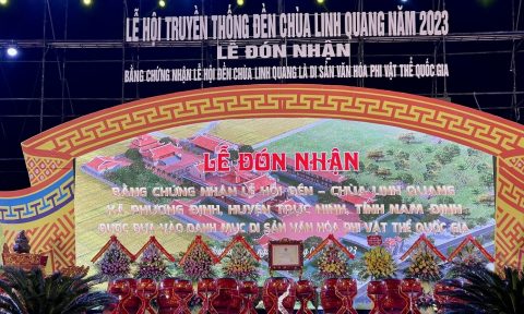 Lễ hội Đền – chùa Linh Quang đón nhận bằng Di sản văn hoá phi vật thể quốc gia