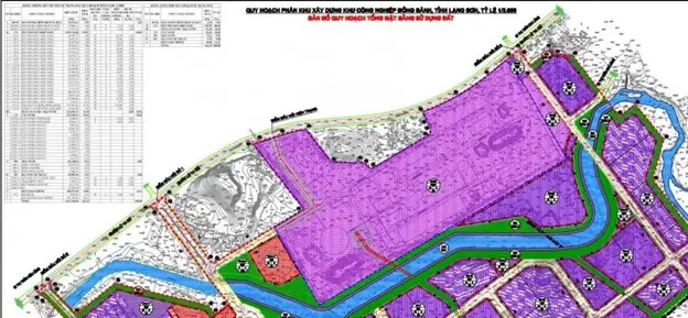 Lạng Sơn phê duyệt quy hoạch phân khu Khu công nghiệp Đồng Bành hơn 162 ha