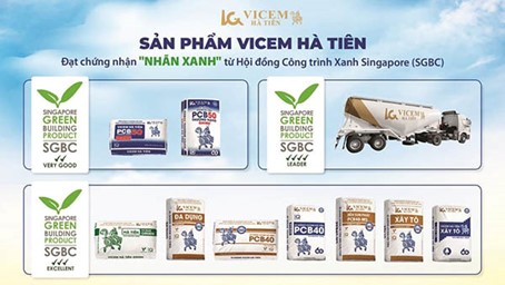 Nhiều sản phẩm xi măng Hà Tiên được cấp chứng nhận “nhãn xanh” của SGBC