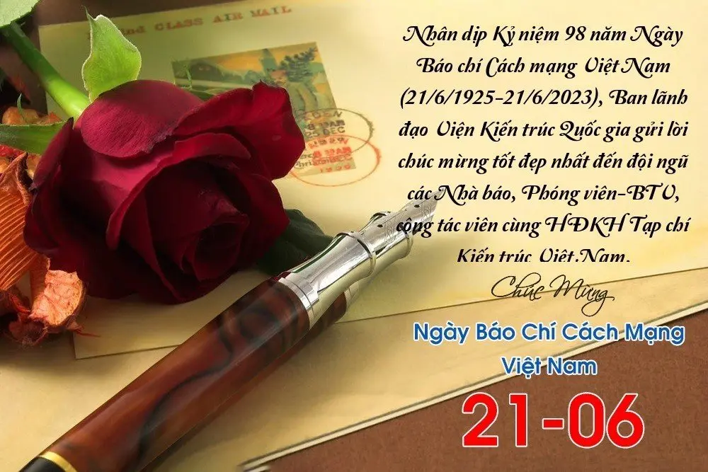 Lãnh đạo Viện Kiến trúc Quốc gia chúc mừng tạp chí Kiến trúc Việt Nam nhân ngày 21/6