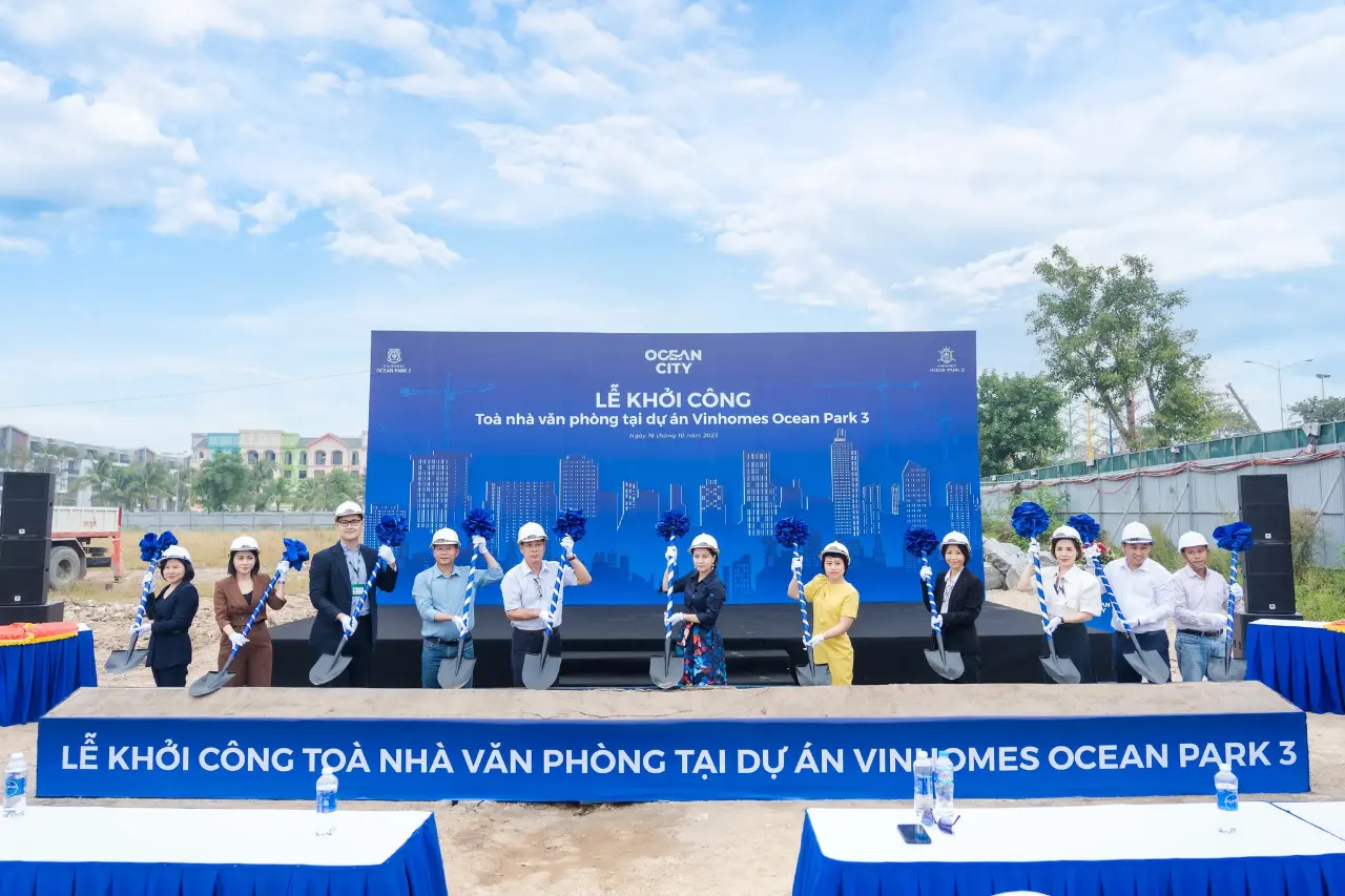 Vinhomes khởi công xây dựng toà văn phòng tại tâm điểm Vinhomes Ocean Park 2 và 3