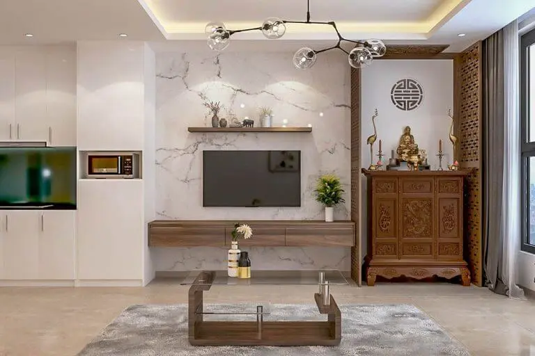 Bài trí phòng thờ chung với phòng khách như thế nào để tránh đại kỵ?