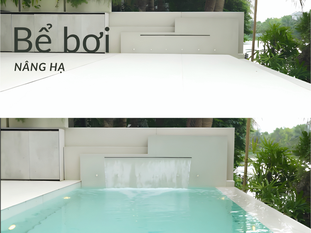 Bể bơi nâng hạ : Giải pháp kiến trúc cho biệt thự đô thị